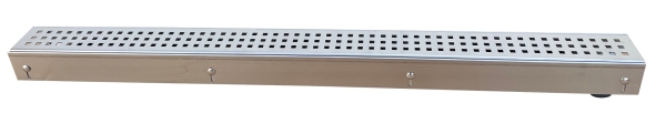 Edelstahlentwässerungsrinnen Bauhöhe 60 bis 80mm, Rost Quadratlochung SET Typ 5